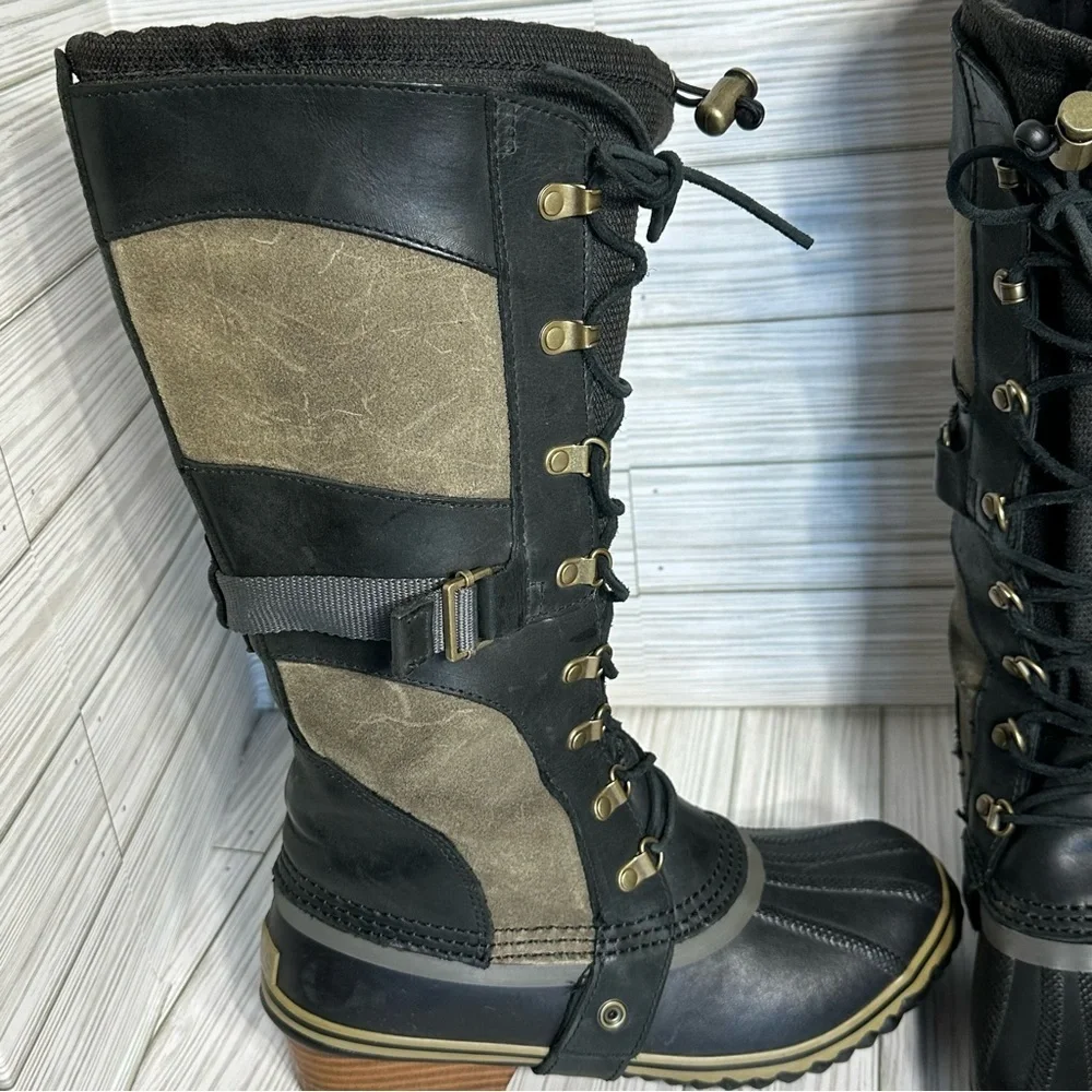 Sorel Conquest Carly Boots Womens Leather Waterproof Tall boots